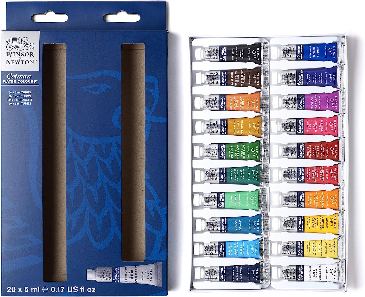 230816082640114_1 Winsor & Newton Cotman Watercolor Paint Set, 12 Count (Pack of 1), 20 Colors - Image 1